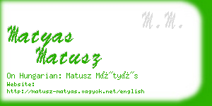 matyas matusz business card